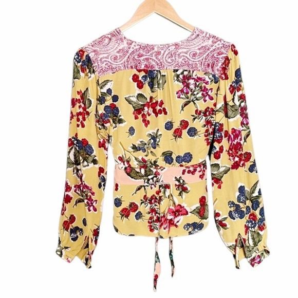 ANTHROPOLOGIE Floral Patchwork Wrap Blouse by MEADOW RUE - Picture 10 of 16